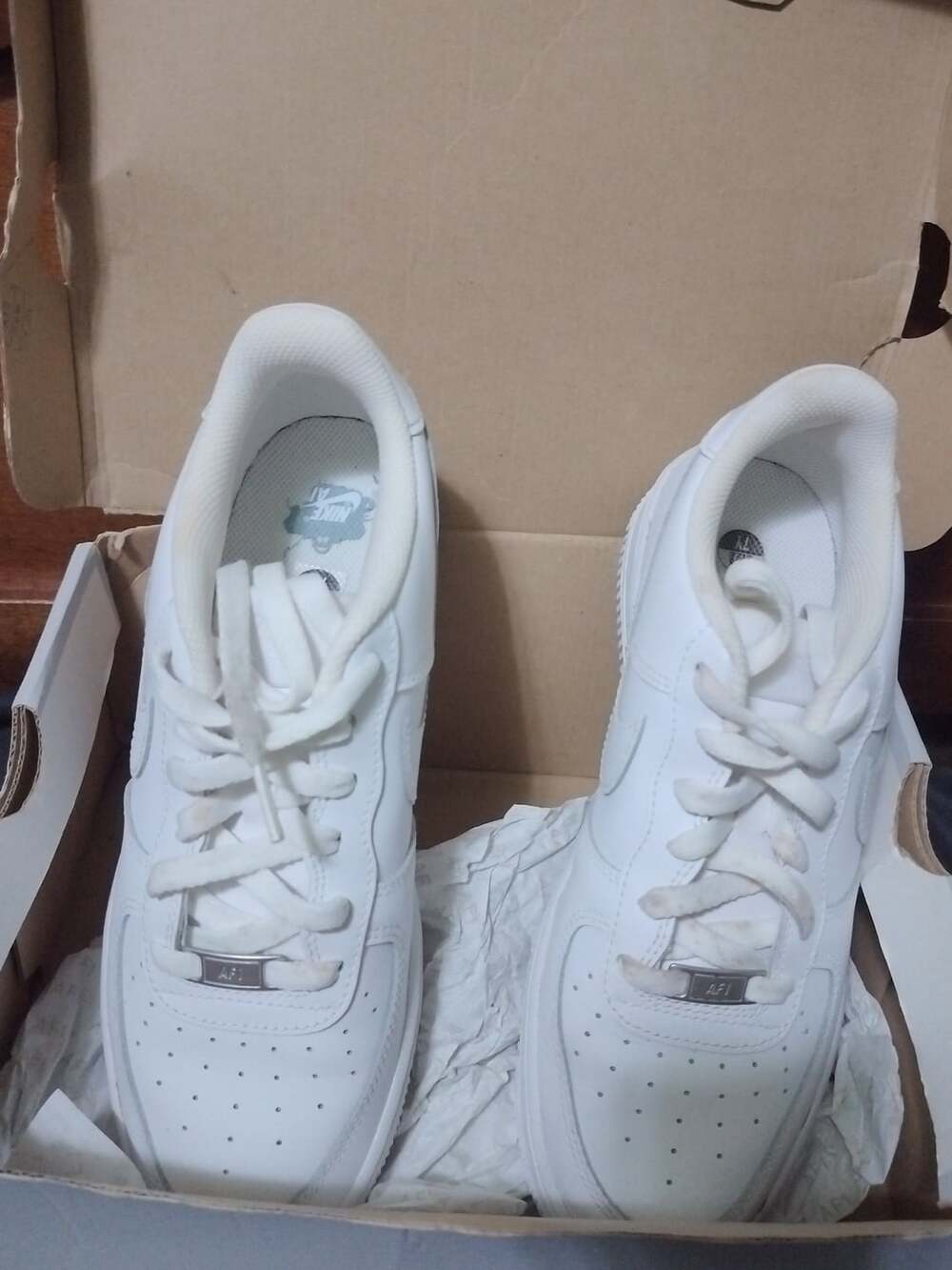 Nike Air Force 1 Low Triple White Sneakers with Box